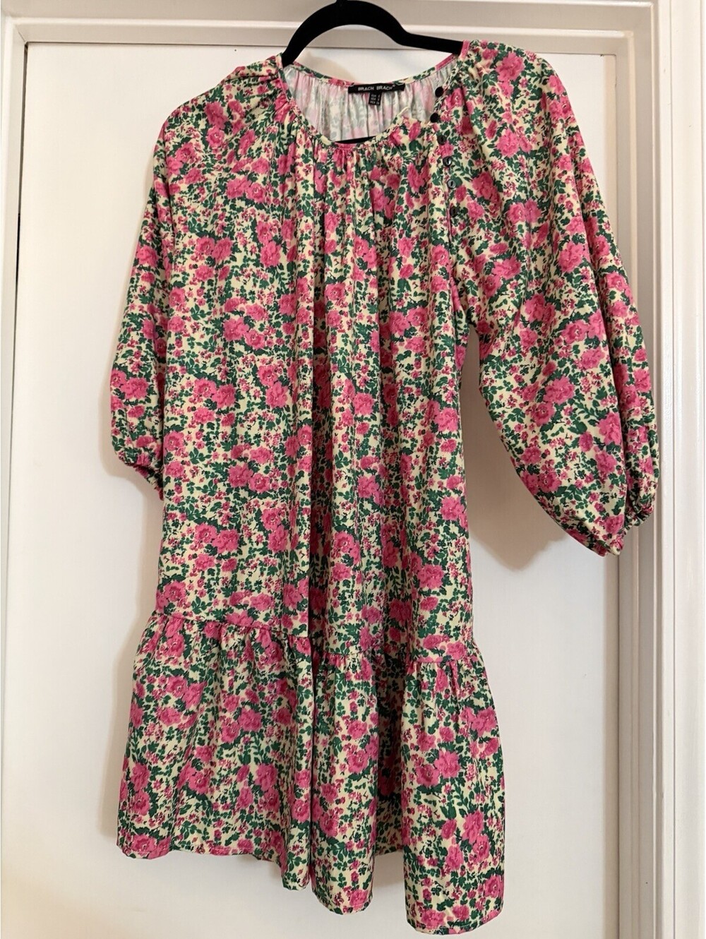 Brach Brach Flowered Baby Doll Dress Small Mini Cotton